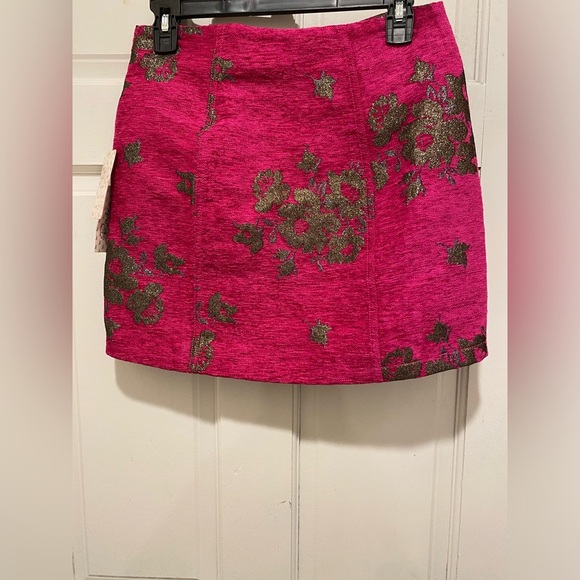 Free People Pink Embellished A-Line Mini Skirt - Picture 2 of 4